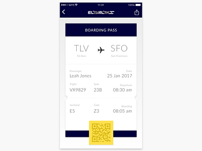 Daily UI #024 - Boarding Pass boarding pass dailyui flight mobile ui