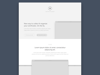 Hubitat Landing Page Wireframe [WIP] flat hexagon hubitat landing page layout startup ux web design website wip wireframe