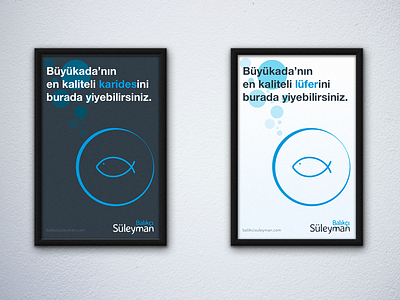 Balıkçı Süleyman Logo bubbles fish id logo poster sea food wall