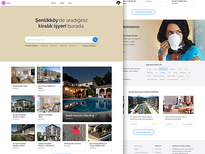 Property - Welcome Screen landing menu property search sketch sticky navigation ui ux website