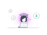 Learn Excel Graduate Illustration