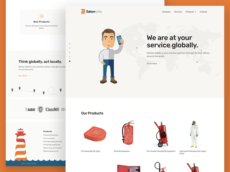 Delmar Safety's new website map cover slider ux ui website safety