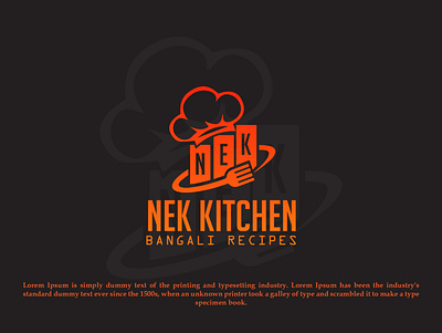 NEK KITCHEN BANGALI LOGO 3d abstract logo app branding creative logo design freelancer graphic design illustration illustrator logo minimalist logo popular logo typography ui unique logo ux vector