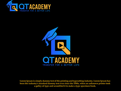 QT ACADEMY ONLINE LOGO branding design graphic design illustration illustrator logo typography ui vector