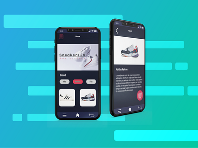 UI/UX Mobile Market Sneakers.in branding graphic design ui