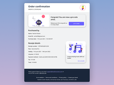 DailyUI 017 Email receipts