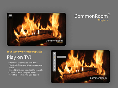 DailyUI 025 TV App - Fireplace