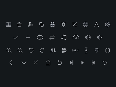 Video Editor App Glyphs app glyph icon ios iphone sketch ui
