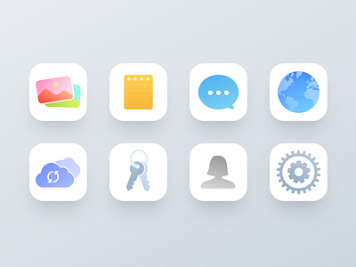 iOS Flat Icons design homescreen icon ios iphone logo sketch springboard ui