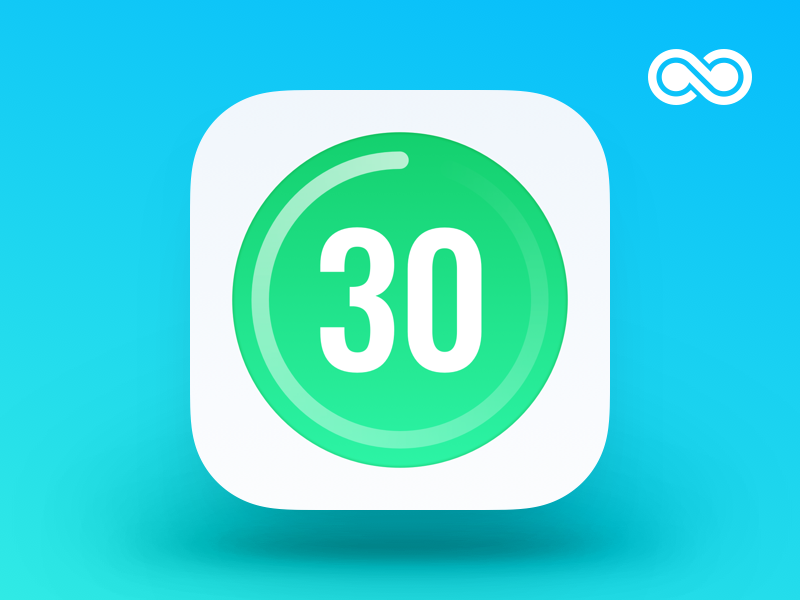 Thirty Day Fitness Icon iphone sketch design app ios ui icon