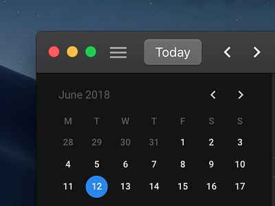 Google Calendar for macOS Mojave (Dark Mode) app black dark design mac mode mojave ui ux