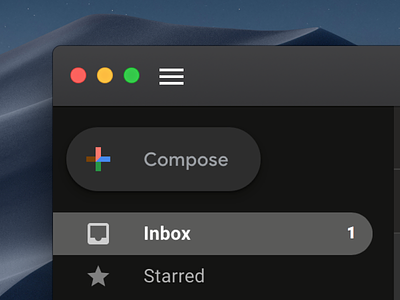 Gmail for macOS Mojave (Dark Mode)