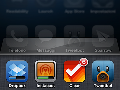 iOS Multitasking progress bar concept