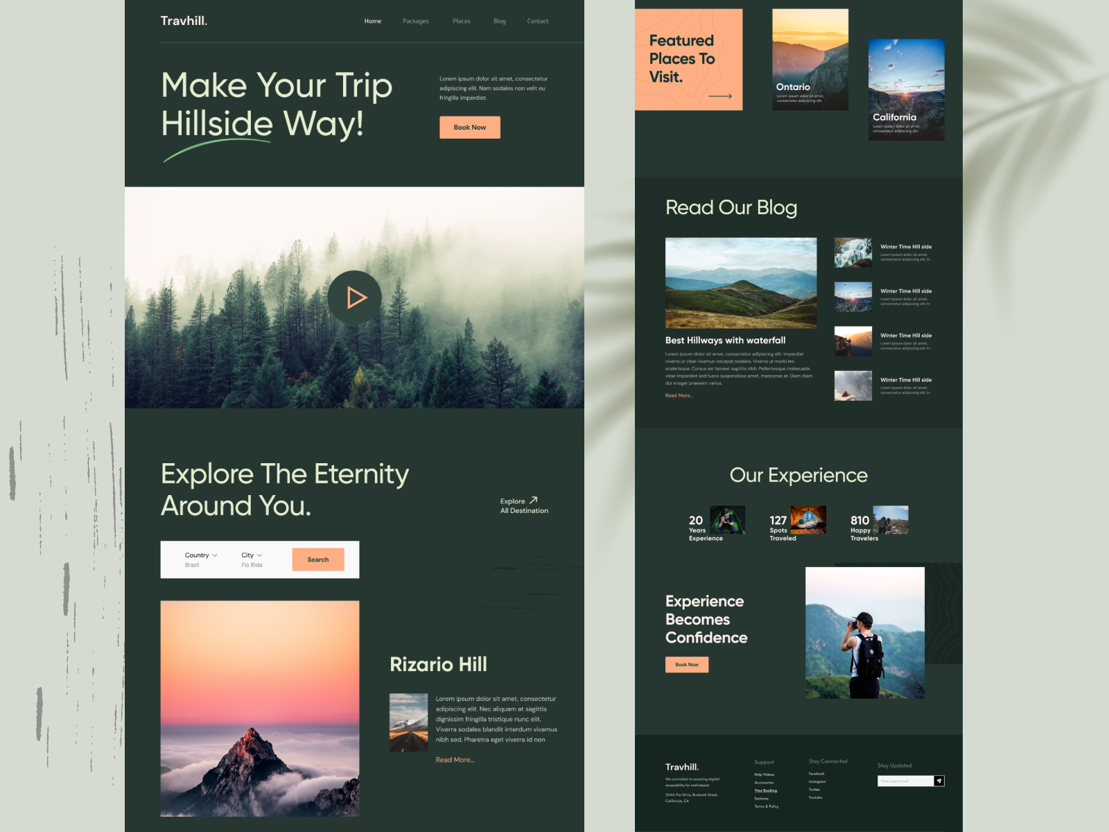 Travel website landing page design by Rezwan on Dribbble