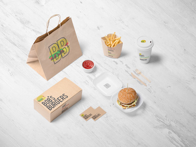 Bobs Burgers Branding Spec brand branding fan made food fun logo logo design packaging packaging design restaurant spec tv