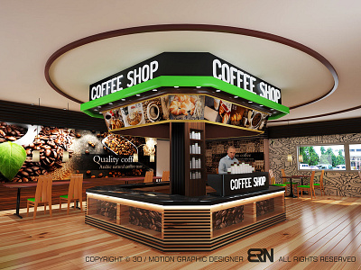 Coffeeshop 3d design booth exhibition