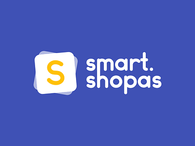 Smartshopas Logo blue brand branding icon icon logo logo logotype s logo smart smart logo typography yellow