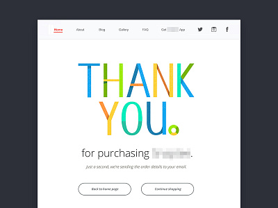 Thank you page design button font page text thank thank you web you