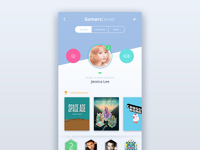 Gamers Center UI Concept
