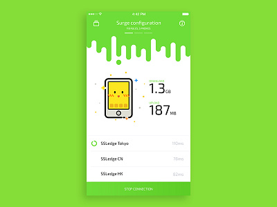 App concept page green illustration proxy surge