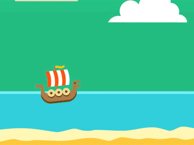 Summer Campaign Animation animation boat cloud gif palm sky summer sun