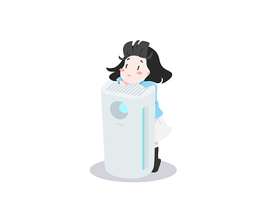 Cute Girl air purifier cute girl illustration vector