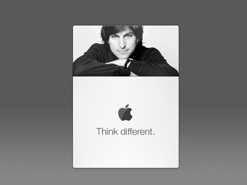Profile card grey profile steve jobs texture think different