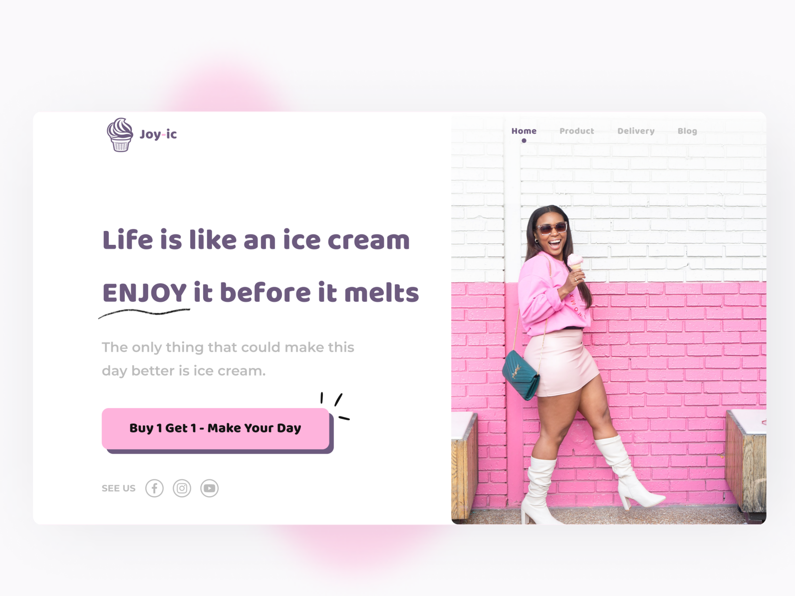 Ice Cream Delivery Landing Page by Hendri Prastio on Dribbble