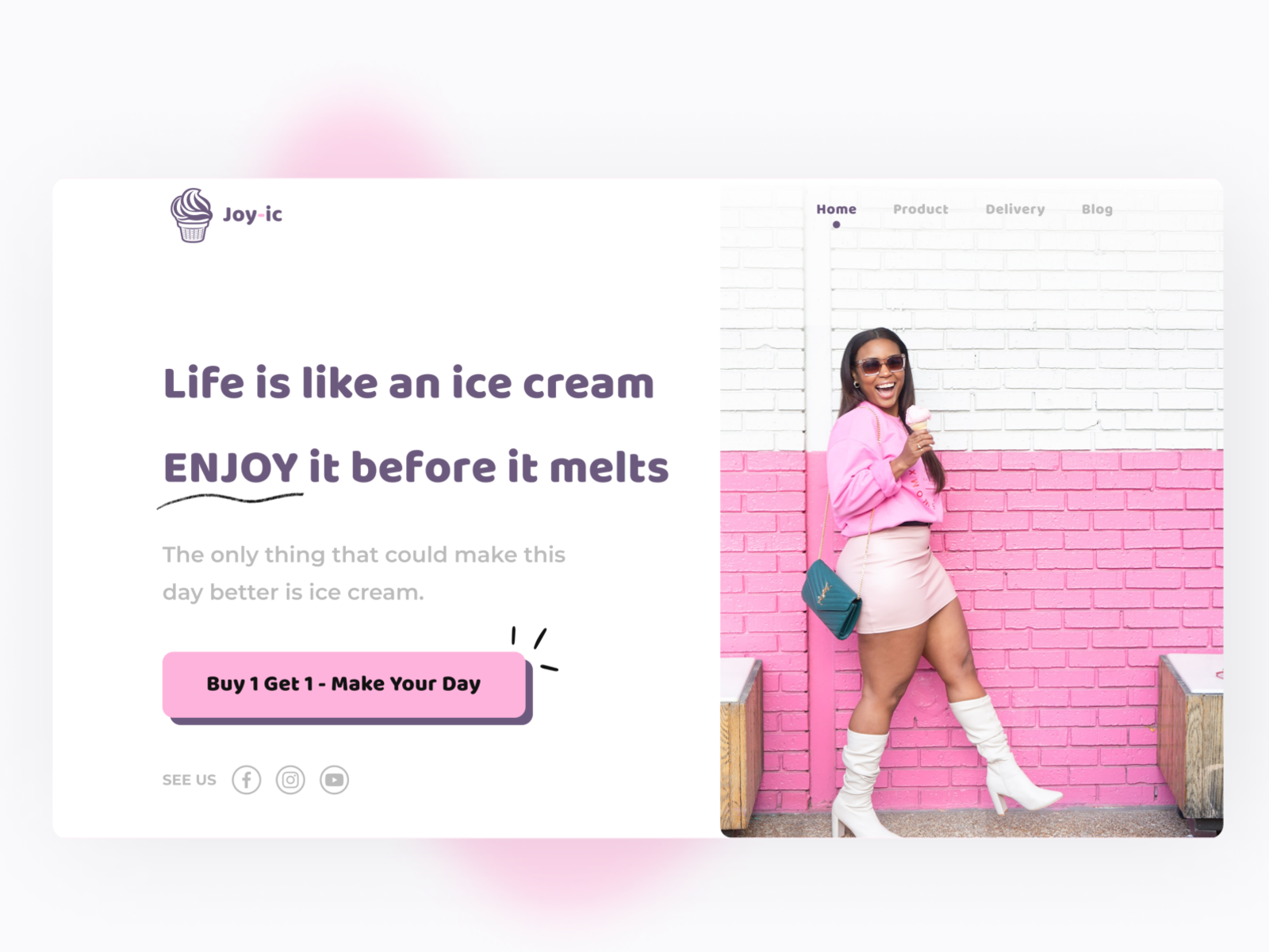 Ice Cream Delivery Landing Page By Hendri Prastio On Dribbble