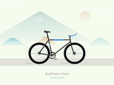 Bullhorn bicycle bike illo illustration mountains shot sky sun texture