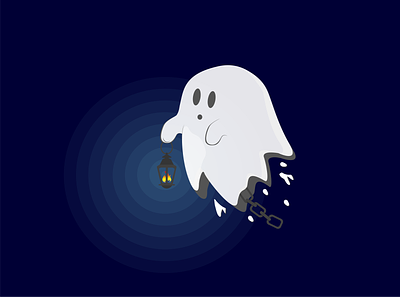 Ghosty ghost illustration illustrator lantern light vector