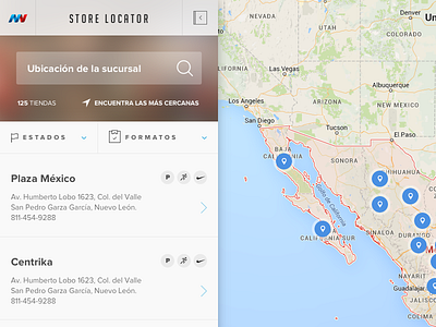 UI Detail for a store locator