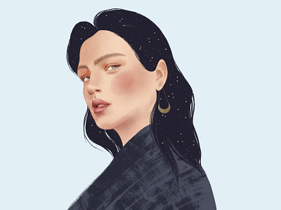 Portrait constellation face girl illustration portrait