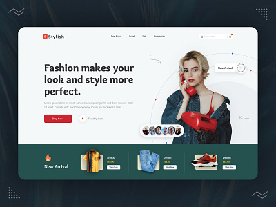 Stylish - Fashion Landing Page clotes clothing brand clothing company clothing line fashion homepage landing page lookbook marketplace menswear online shop online shopping online store streetwear style stylish trending ui design ux design website