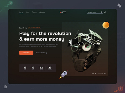 NFT Marketplae Website Design bitcoin crypto crypto art crypto currency cryptocurrency darktheme etherium exploration home page landing page marketplace metaverse nft art nft marketplace nfts token ui design ux design website design