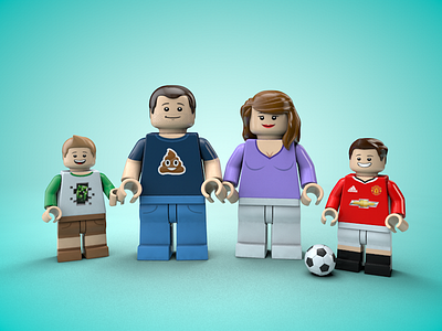 Me & my family, as LEGO Minifigures cinema 4d