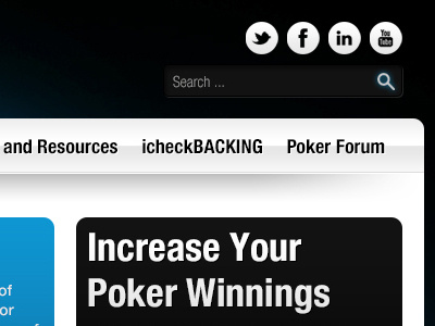 icheckback preview blue poker sleek social icons web design