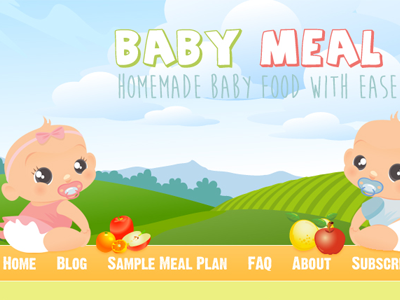 Baby Meal Plans baby colorful vector website