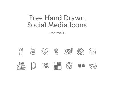 Hand Drawn Social Media Icons free hand drawn icons social media