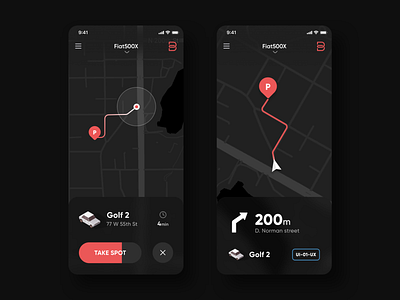 Parking Spots app cars design inteface ios ios app map parking ui uidesign