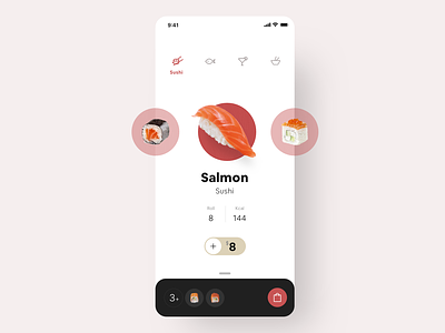 Sushi App app design inteface ios ios app japan minimalistic sushi ui uidesign