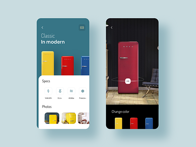 SMEG Fridge UI app augmented reality augmentedreality design fridge inteface ios ios app minimalistic ui uidesign