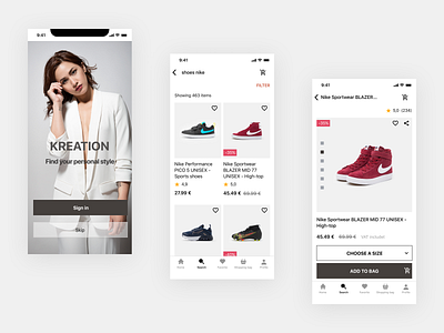 Fashion shopping Mobile App app design ui ux