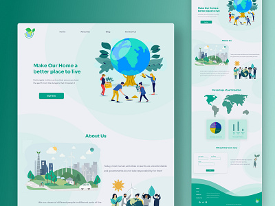 Landing Page - Saving Earth app design earth landing page landingpage save earth ui ux