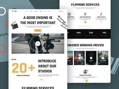 Film production houses - Flimo branding filmmakers finm production illustration movie typography vector web web design website