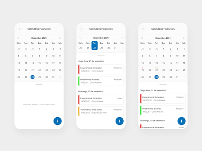 Financial calendar app calendar figma financial tasks ui