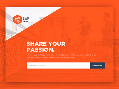 Landing Page for SYG active app landing orange site sites sport subscribe web