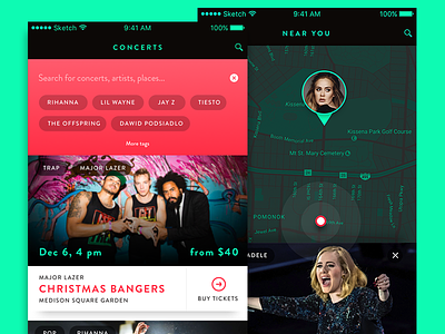 UI Kit Teaser app colour concert design ios mobile modern music ui ux