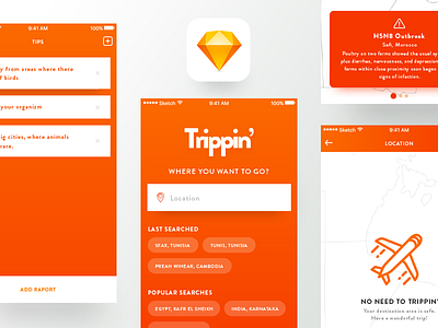 Trippin App - Free UI Kit app clean design freebie interface mobile ui ui kit ux