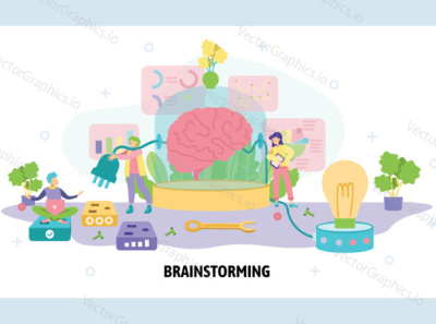 Human brain connected to plug and light bulb